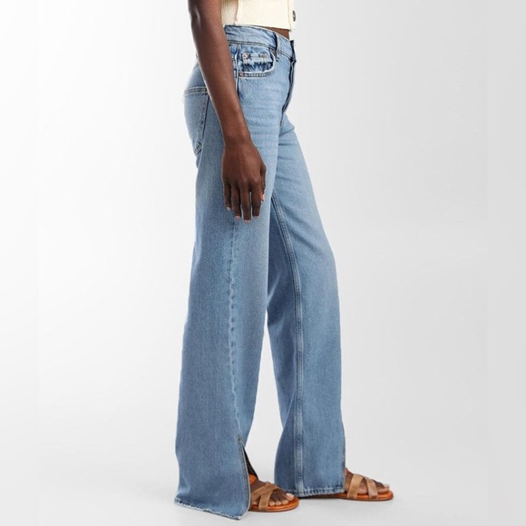 Free People We The Free Long Lines Slit Straight Jean Women’s Denim Flare SZ 29 - Picture 2 of 13